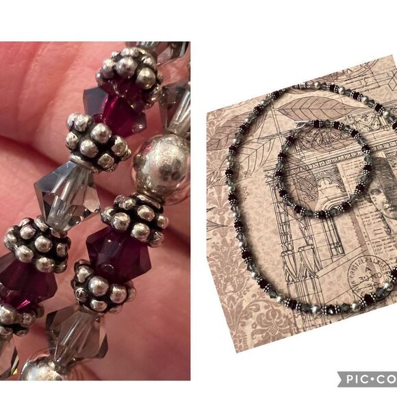 Dainty Hand Crafted Semi Precious Stones Necklace & Bracelet Set - Picture 1 of 8